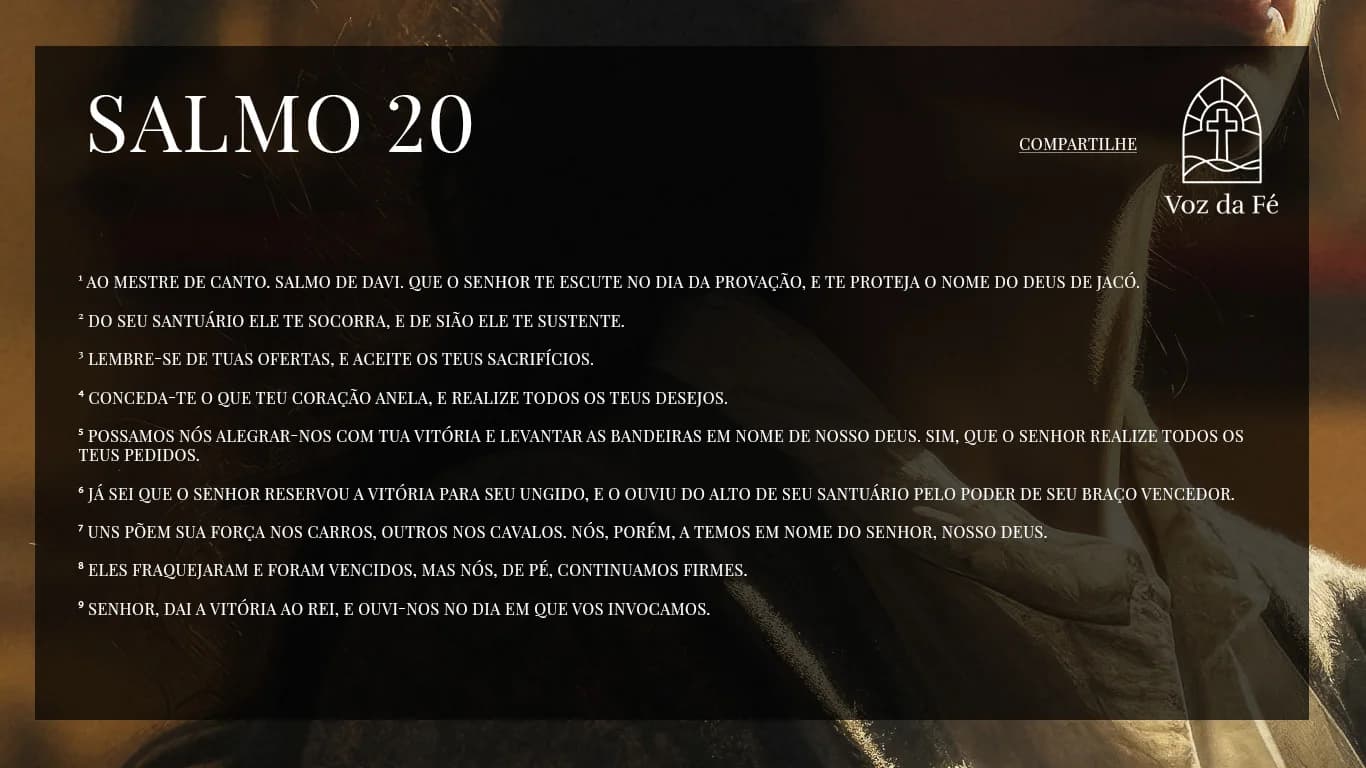 mulher dentro de uma igreja, bem ereta e rezando, iluminação natural, Salmo 20 escrito
